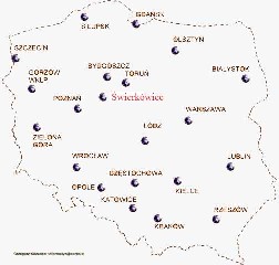 Mapka polski wraz z większymi kontrachentami